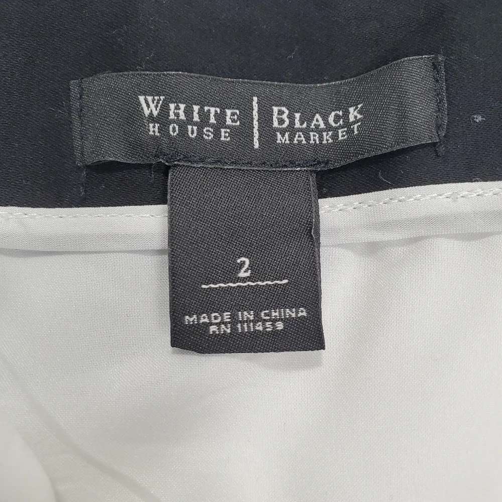 WHBM White House Black Market Mini Pencil Skirt Size 2 Black White Blue